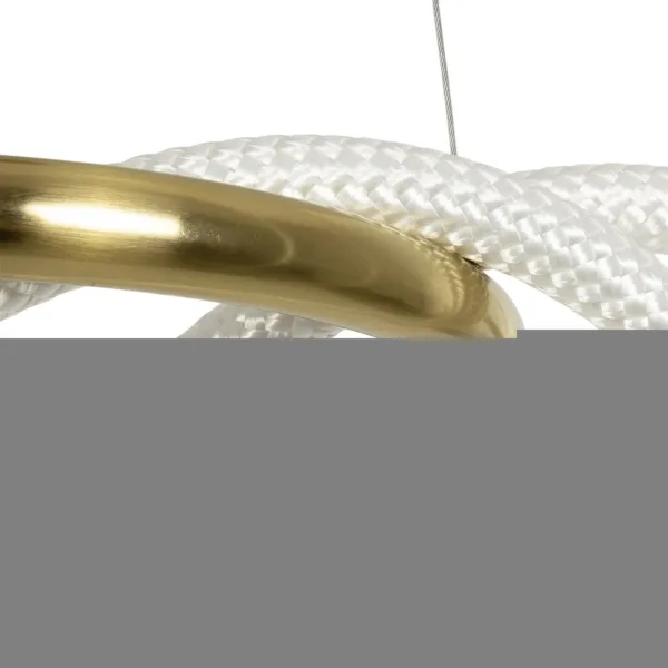 kelvo® GLOW 61657 Μοντέρνο Κρεμαστό Φωτιστικό Οροφής LED 30W 3000lm 360° AC 220-240V IP20 Ρυθμιζόμενο Λευκό CCT με Χειριστήριο από 2700K έως 6000K Dimmable - Lumileds SMD Chip - Χρυσό Πλατίνα & Λευκό Νήμα - Μ40 x Π40 x Υ35cm - 3 Χρόνια Εγγύηση - Image 9