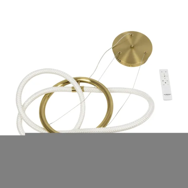 kelvo® GLOW 61657 Μοντέρνο Κρεμαστό Φωτιστικό Οροφής LED 30W 3000lm 360° AC 220-240V IP20 Ρυθμιζόμενο Λευκό CCT με Χειριστήριο από 2700K έως 6000K Dimmable - Lumileds SMD Chip - Χρυσό Πλατίνα & Λευκό Νήμα - Μ40 x Π40 x Υ35cm - 3 Χρόνια Εγγύηση - Image 10