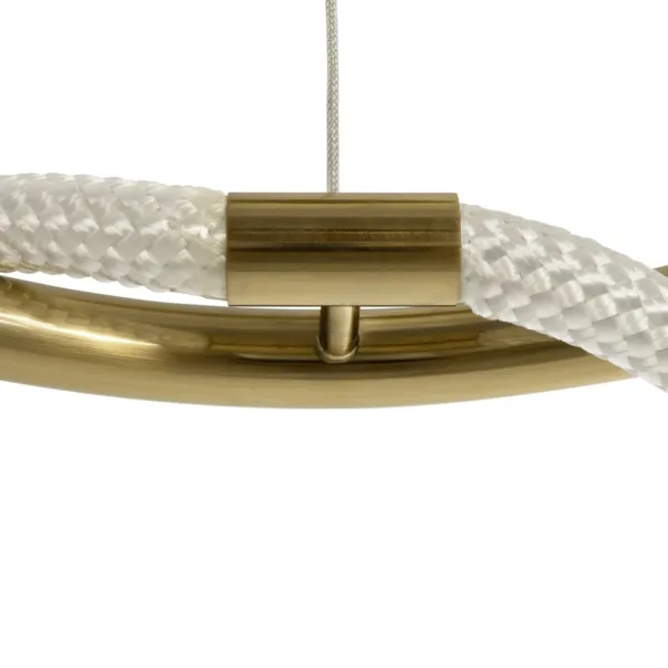 kelvo® GLOW 61658 Μοντέρνο Κρεμαστό Φωτιστικό Οροφής LED 36W 3600lm 360° AC 220-240V IP20 Ρυθμιζόμενο Λευκό CCT με Χειριστήριο από 2700K έως 6000K Dimmable - Lumileds SMD Chip - Χρυσό Πλατίνα & Λευκό Νήμα - Μ60 x Π60 x Υ45cm - 3 Χρόνια Εγγύηση - Image 7