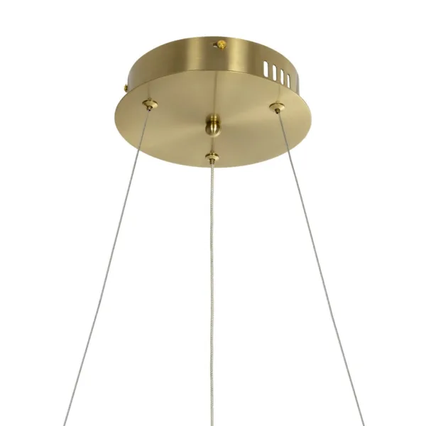 kelvo® GLOW 61659 Μοντέρνο Κρεμαστό Φωτιστικό Οροφής LED 58W 5800lm 360° AC 220-240V IP20 Ρυθμιζόμενο Λευκό CCT με Χειριστήριο από 2700K έως 6000K Dimmable - Lumileds SMD Chip - Χρυσό Πλατίνα & Λευκό Νήμα - Μ80 x Π80 x Υ60cm - 3 Χρόνια Εγγύηση - Image 9