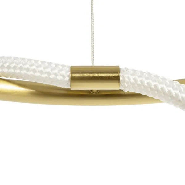 kelvo® GLOW 61659 Μοντέρνο Κρεμαστό Φωτιστικό Οροφής LED 58W 5800lm 360° AC 220-240V IP20 Ρυθμιζόμενο Λευκό CCT με Χειριστήριο από 2700K έως 6000K Dimmable - Lumileds SMD Chip - Χρυσό Πλατίνα & Λευκό Νήμα - Μ80 x Π80 x Υ60cm - 3 Χρόνια Εγγύηση - Image 8