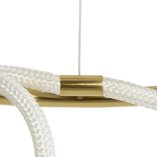 kelvo® GLOW 61660 Μοντέρνο Κρεμαστό Φωτιστικό Οροφής LED 69W 6900lm 360° AC 220-240V IP20 Ρυθμιζόμενο Λευκό CCT με Χειριστήριο από 2700K έως 6000K Dimmable - Lumileds SMD Chip - Χρυσό Πλατίνα & Λευκό Νήμα - Μ100 x Π100 x Υ70cm - 3 Χρόνια Εγγύηση - Image 8