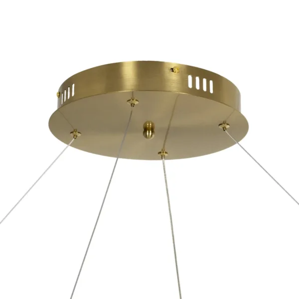 kelvo® GLOW 61661 Μοντέρνο Κρεμαστό Φωτιστικό Οροφής LED 100W 10000lm 360° AC 220-240V IP20 Ρυθμιζόμενο Λευκό CCT με Χειριστήριο από 2700K έως 6000K Dimmable - Lumileds SMD Chip - Χρυσό Πλατίνα & Λευκό Νήμα - Μ150 x Π150 x Υ100cm - 3 Χρόνια Εγγύηση - Image 9