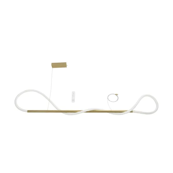 kelvo® GLOW 61662 Μοντέρνο Κρεμαστό Φωτιστικό Οροφής LED 34W 3400lm 360° AC 220-240V IP20 Ρυθμιζόμενο Λευκό CCT με Χειριστήριο από 2700K έως 6000K Dimmable - Lumileds SMD Chip - Χρυσό Πλατίνα & Λευκό Νήμα - Μ120 x Π35 x Υ50cm - 3 Χρόνια Εγγύηση - Image 11
