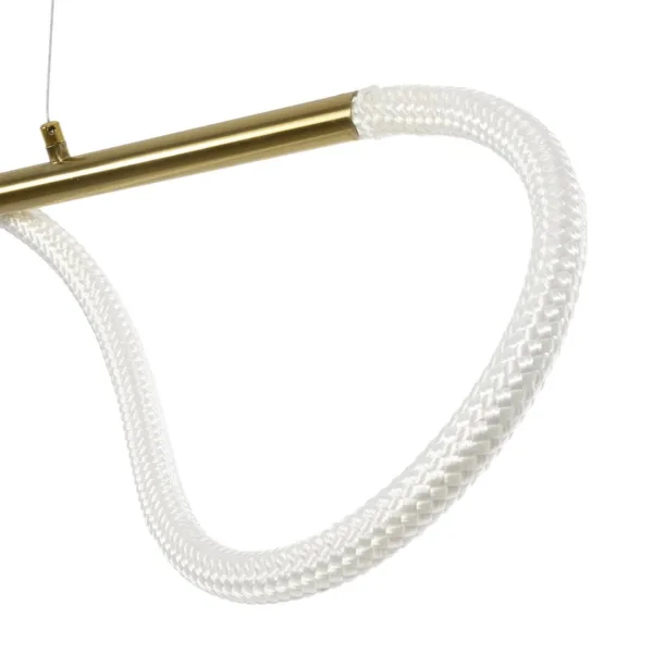 kelvo® GLOW 61662 Μοντέρνο Κρεμαστό Φωτιστικό Οροφής LED 34W 3400lm 360° AC 220-240V IP20 Ρυθμιζόμενο Λευκό CCT με Χειριστήριο από 2700K έως 6000K Dimmable - Lumileds SMD Chip - Χρυσό Πλατίνα & Λευκό Νήμα - Μ120 x Π35 x Υ50cm - 3 Χρόνια Εγγύηση - Image 6