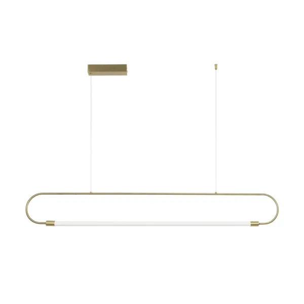 kelvo® GLOW 61664 Μοντέρνο Κρεμαστό Φωτιστικό Οροφής LED 15W 1500lm 360° AC 220-240V IP20 Ρυθμιζόμενο Λευκό CCT με Χειριστήριο από 2700K έως 6000K Dimmable - Lumileds SMD Chip - Χρυσό Πλατίνα & Λευκό Νήμα - Μ120 x Π3 x Υ25cm - 3 Χρόνια Εγγύηση - Image 2