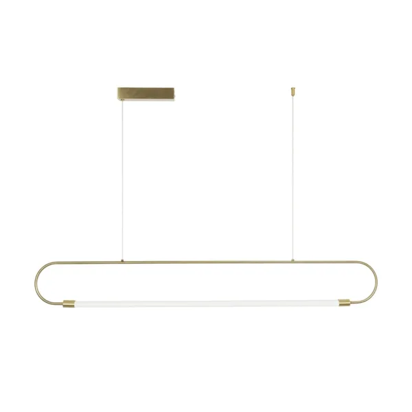 kelvo® GLOW 61664 Μοντέρνο Κρεμαστό Φωτιστικό Οροφής LED 15W 1500lm 360° AC 220-240V IP20 Ρυθμιζόμενο Λευκό CCT με Χειριστήριο από 2700K έως 6000K Dimmable - Lumileds SMD Chip - Χρυσό Πλατίνα & Λευκό Νήμα - Μ120 x Π3 x Υ25cm - 3 Χρόνια Εγγύηση - Image 3