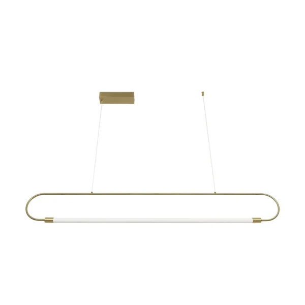 kelvo® GLOW 61664 Μοντέρνο Κρεμαστό Φωτιστικό Οροφής LED 15W 1500lm 360° AC 220-240V IP20 Ρυθμιζόμενο Λευκό CCT με Χειριστήριο από 2700K έως 6000K Dimmable - Lumileds SMD Chip - Χρυσό Πλατίνα & Λευκό Νήμα - Μ120 x Π3 x Υ25cm - 3 Χρόνια Εγγύηση - Image 4