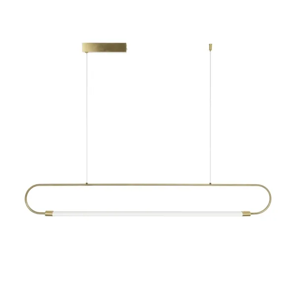 kelvo® GLOW 61664 Μοντέρνο Κρεμαστό Φωτιστικό Οροφής LED 15W 1500lm 360° AC 220-240V IP20 Ρυθμιζόμενο Λευκό CCT με Χειριστήριο από 2700K έως 6000K Dimmable - Lumileds SMD Chip - Χρυσό Πλατίνα & Λευκό Νήμα - Μ120 x Π3 x Υ25cm - 3 Χρόνια Εγγύηση - Image 5