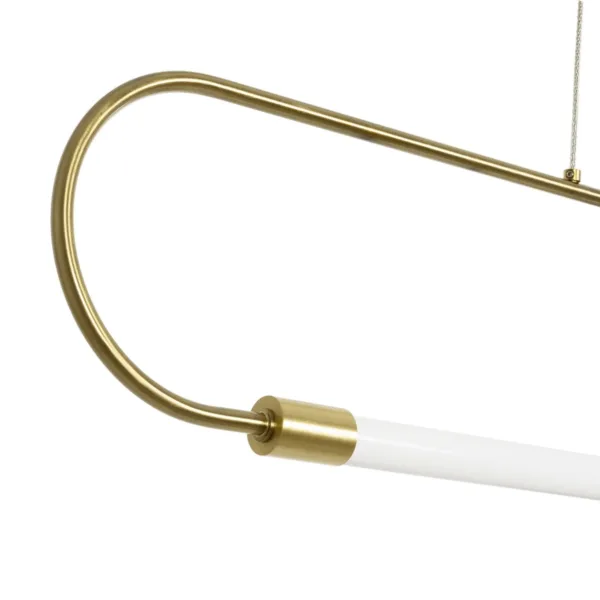 kelvo® GLOW 61664 Μοντέρνο Κρεμαστό Φωτιστικό Οροφής LED 15W 1500lm 360° AC 220-240V IP20 Ρυθμιζόμενο Λευκό CCT με Χειριστήριο από 2700K έως 6000K Dimmable - Lumileds SMD Chip - Χρυσό Πλατίνα & Λευκό Νήμα - Μ120 x Π3 x Υ25cm - 3 Χρόνια Εγγύηση - Image 6