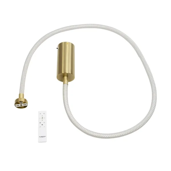 kelvo® GLOW 61666 Μοντέρνο Κρεμαστό Φωτιστικό Οροφής LED 27W 2700lm 360° AC 220-240V IP20 Ρυθμιζόμενο Λευκό CCT με Χειριστήριο από 2700K έως 6000K Dimmable - Lumileds SMD Chip - Χρυσό Πλατίνα & Λευκό Νήμα - Μ80 x Π3 x Υ80cm - 3 Χρόνια Εγγύηση - Image 9