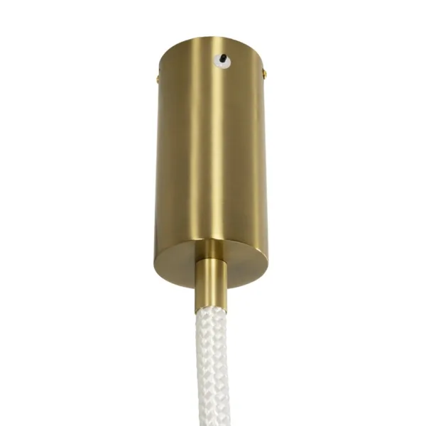 kelvo® GLOW 61666 Μοντέρνο Κρεμαστό Φωτιστικό Οροφής LED 27W 2700lm 360° AC 220-240V IP20 Ρυθμιζόμενο Λευκό CCT με Χειριστήριο από 2700K έως 6000K Dimmable - Lumileds SMD Chip - Χρυσό Πλατίνα & Λευκό Νήμα - Μ80 x Π3 x Υ80cm - 3 Χρόνια Εγγύηση - Image 7