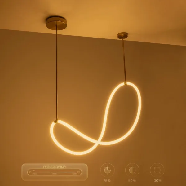 kelvo® GLOW 61667 Μοντέρνο Κρεμαστό Φωτιστικό Οροφής LED 34W 3400lm 360° AC 220-240V IP20 Ρυθμιζόμενο Λευκό CCT με Χειριστήριο από 2700K έως 6000K Dimmable - Lumileds SMD Chip - Χρυσό Πλατίνα & Λευκό Νήμα - Μ120 x Π120 x Υ60cm - 3 Χρόνια Εγγύηση - Image 13