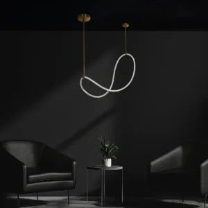 kelvo® GLOW 61667 Μοντέρνο Κρεμαστό Φωτιστικό Οροφής LED 34W 3400lm 360° AC 220-240V IP20 Ρυθμιζόμενο Λευκό CCT με Χειριστήριο από 2700K έως 6000K Dimmable - Lumileds SMD Chip - Χρυσό Πλατίνα & Λευκό Νήμα - Μ120 x Π120 x Υ60cm - 3 Χρόνια Εγγύηση
