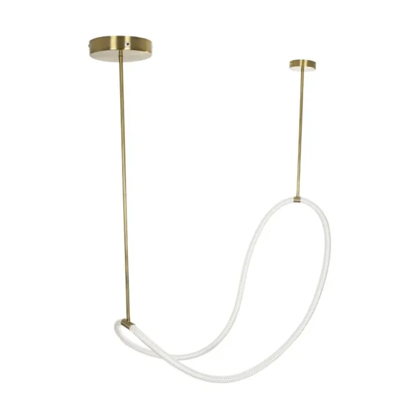 kelvo® GLOW 61667 Μοντέρνο Κρεμαστό Φωτιστικό Οροφής LED 34W 3400lm 360° AC 220-240V IP20 Ρυθμιζόμενο Λευκό CCT με Χειριστήριο από 2700K έως 6000K Dimmable - Lumileds SMD Chip - Χρυσό Πλατίνα & Λευκό Νήμα - Μ120 x Π120 x Υ60cm - 3 Χρόνια Εγγύηση - Image 5