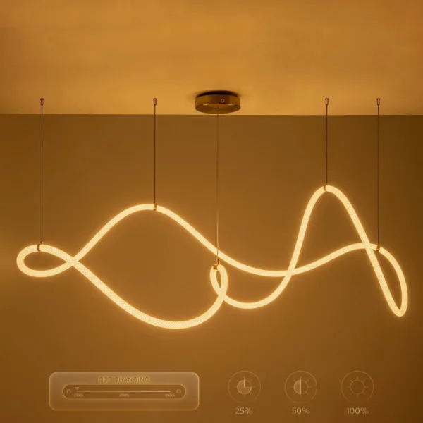 kelvo® GLOW 61668 Μοντέρνο Κρεμαστό Φωτιστικό Οροφής LED 65W 6500lm 360° AC 220-240V IP20 Ρυθμιζόμενο Λευκό CCT με Χειριστήριο από 2700K έως 6000K Dimmable - Lumileds SMD Chip - Χρυσό Πλατίνα & Λευκό Νήμα - Μ150 x Π150 x Υ80cm - 3 Χρόνια Εγγύηση - Image 15