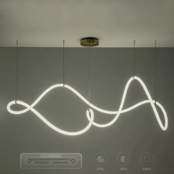 kelvo® GLOW 61668 Μοντέρνο Κρεμαστό Φωτιστικό Οροφής LED 65W 6500lm 360° AC 220-240V IP20 Ρυθμιζόμενο Λευκό CCT με Χειριστήριο από 2700K έως 6000K Dimmable - Lumileds SMD Chip - Χρυσό Πλατίνα & Λευκό Νήμα - Μ150 x Π150 x Υ80cm - 3 Χρόνια Εγγύηση - Image 17