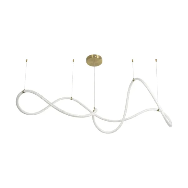 kelvo® GLOW 61668 Μοντέρνο Κρεμαστό Φωτιστικό Οροφής LED 65W 6500lm 360° AC 220-240V IP20 Ρυθμιζόμενο Λευκό CCT με Χειριστήριο από 2700K έως 6000K Dimmable - Lumileds SMD Chip - Χρυσό Πλατίνα & Λευκό Νήμα - Μ150 x Π150 x Υ80cm - 3 Χρόνια Εγγύηση - Image 4