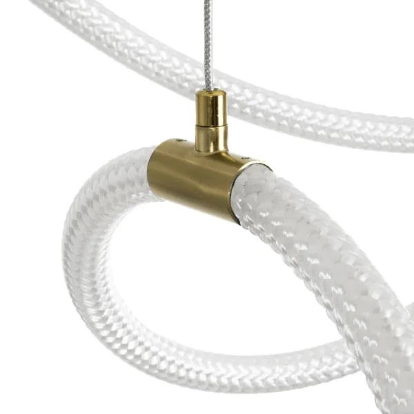 kelvo® GLOW 61668 Μοντέρνο Κρεμαστό Φωτιστικό Οροφής LED 65W 6500lm 360° AC 220-240V IP20 Ρυθμιζόμενο Λευκό CCT με Χειριστήριο από 2700K έως 6000K Dimmable - Lumileds SMD Chip - Χρυσό Πλατίνα & Λευκό Νήμα - Μ150 x Π150 x Υ80cm - 3 Χρόνια Εγγύηση - Image 6