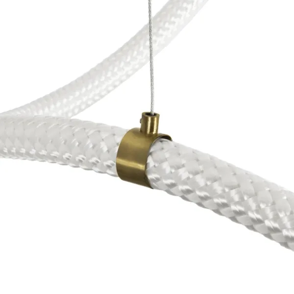 kelvo® GLOW 61668 Μοντέρνο Κρεμαστό Φωτιστικό Οροφής LED 65W 6500lm 360° AC 220-240V IP20 Ρυθμιζόμενο Λευκό CCT με Χειριστήριο από 2700K έως 6000K Dimmable - Lumileds SMD Chip - Χρυσό Πλατίνα & Λευκό Νήμα - Μ150 x Π150 x Υ80cm - 3 Χρόνια Εγγύηση - Image 7
