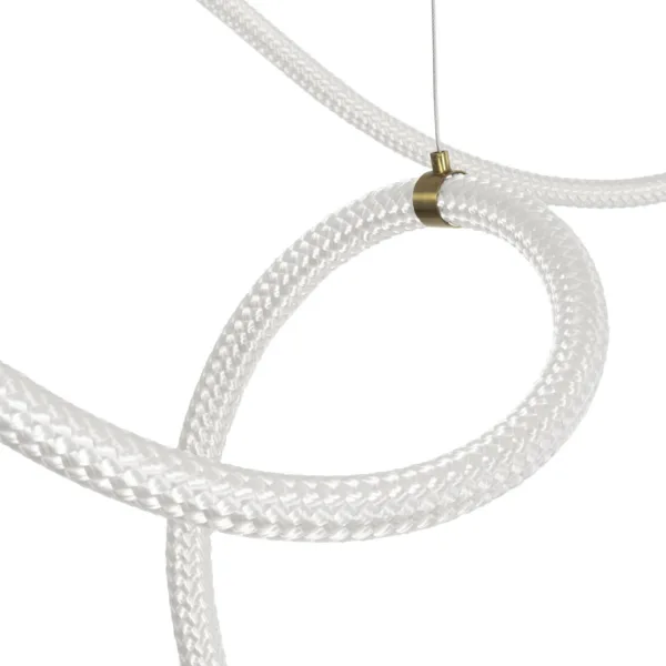 kelvo® GLOW 61669 Μοντέρνο Κρεμαστό Φωτιστικό Οροφής LED 105W 10500lm 360° AC 220-240V IP20 Ρυθμιζόμενο Λευκό CCT με Χειριστήριο από 2700K έως 6000K Dimmable - Lumileds SMD Chip - Χρυσό Πλατίνα & Λευκό Νήμα - Μ300 x Π300 x Υ120cm - 3 Χρόνια Εγγύηση - Image 9