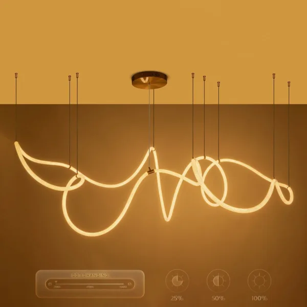 kelvo® GLOW 61669 Μοντέρνο Κρεμαστό Φωτιστικό Οροφής LED 105W 10500lm 360° AC 220-240V IP20 Ρυθμιζόμενο Λευκό CCT με Χειριστήριο από 2700K έως 6000K Dimmable - Lumileds SMD Chip - Χρυσό Πλατίνα & Λευκό Νήμα - Μ300 x Π300 x Υ120cm - 3 Χρόνια Εγγύηση - Image 12