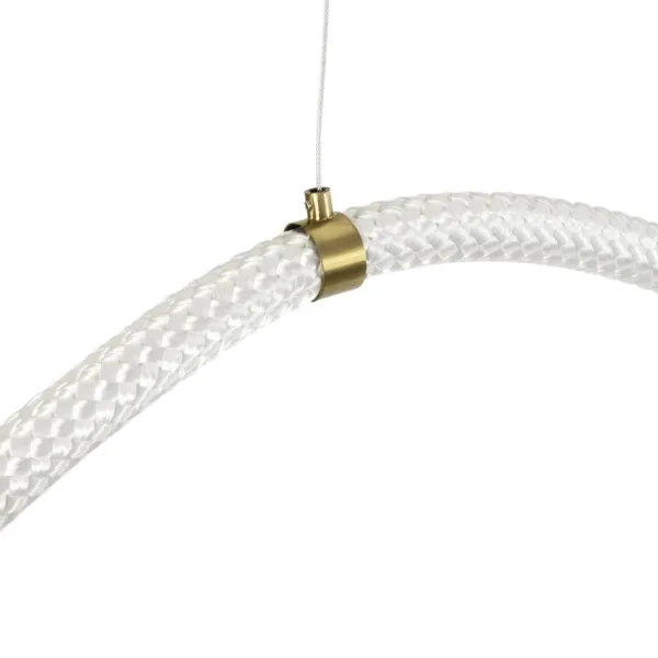 kelvo® GLOW 61669 Μοντέρνο Κρεμαστό Φωτιστικό Οροφής LED 105W 10500lm 360° AC 220-240V IP20 Ρυθμιζόμενο Λευκό CCT με Χειριστήριο από 2700K έως 6000K Dimmable - Lumileds SMD Chip - Χρυσό Πλατίνα & Λευκό Νήμα - Μ300 x Π300 x Υ120cm - 3 Χρόνια Εγγύηση - Image 6