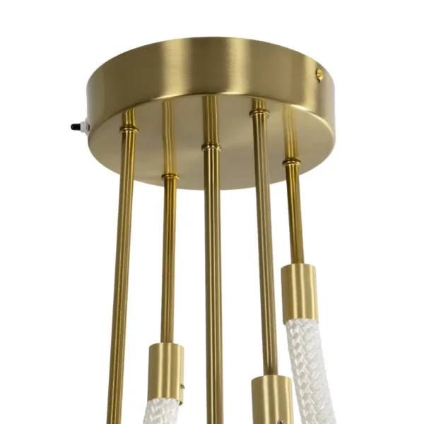 kelvo® GLOW 61670 Μοντέρνο Φωτιστικό Οροφής LED 40W 4000lm 360° AC 220-240V IP20 Ρυθμιζόμενο Λευκό CCT με Χειριστήριο από 2700K έως 6000K Dimmable - Lumileds SMD Chip - Χρυσό Πλατίνα & Λευκό Νήμα - Μ50 x Π50 x Υ70cm - 3 Χρόνια Εγγύηση - Image 9