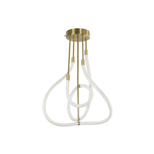 kelvo® GLOW 61670 Μοντέρνο Φωτιστικό Οροφής LED 40W 4000lm 360° AC 220-240V IP20 Ρυθμιζόμενο Λευκό CCT με Χειριστήριο από 2700K έως 6000K Dimmable - Lumileds SMD Chip - Χρυσό Πλατίνα & Λευκό Νήμα - Μ50 x Π50 x Υ70cm - 3 Χρόνια Εγγύηση - Image 2