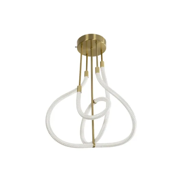 kelvo® GLOW 61670 Μοντέρνο Φωτιστικό Οροφής LED 40W 4000lm 360° AC 220-240V IP20 Ρυθμιζόμενο Λευκό CCT με Χειριστήριο από 2700K έως 6000K Dimmable - Lumileds SMD Chip - Χρυσό Πλατίνα & Λευκό Νήμα - Μ50 x Π50 x Υ70cm - 3 Χρόνια Εγγύηση - Image 4