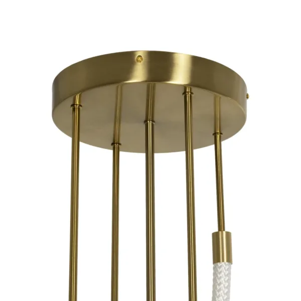 kelvo® GLOW 61671 Μοντέρνο Φωτιστικό Οροφής LED 85W 8500lm 360° AC 220-240V IP20 Ρυθμιζόμενο Λευκό CCT με Χειριστήριο από 2700K έως 6000K Dimmable - Lumileds SMD Chip - Χρυσό Πλατίνα & Λευκό Νήμα - Μ100 x Π100 x Υ140cm - 3 Χρόνια Εγγύηση - Image 10