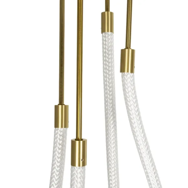 kelvo® GLOW 61672 Μοντέρνο Κρεμαστό Φωτιστικό Οροφής LED 42W 4200lm 360° AC 220-240V IP20 Ρυθμιζόμενο Λευκό CCT με Χειριστήριο από 2700K έως 6000K Dimmable - Lumileds SMD Chip - Χρυσό Πλατίνα & Λευκό Νήμα - Μ50 x Π50 x Υ70cm - 3 Χρόνια Εγγύηση - Image 9