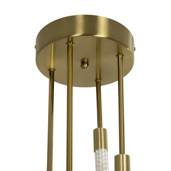 kelvo® GLOW 61672 Μοντέρνο Κρεμαστό Φωτιστικό Οροφής LED 42W 4200lm 360° AC 220-240V IP20 Ρυθμιζόμενο Λευκό CCT με Χειριστήριο από 2700K έως 6000K Dimmable - Lumileds SMD Chip - Χρυσό Πλατίνα & Λευκό Νήμα - Μ50 x Π50 x Υ70cm - 3 Χρόνια Εγγύηση - Image 10