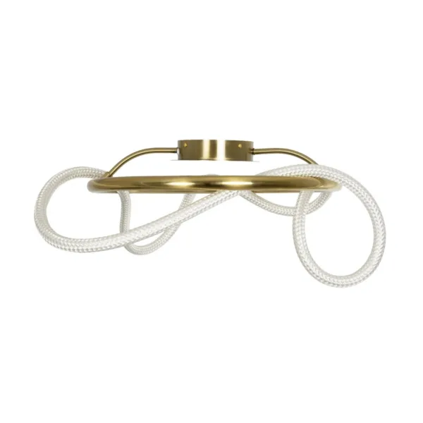 kelvo® GLOW 61673 Μοντέρνο Φωτιστικό Οροφής LED 34W 3400lm 360° AC 220-240V IP20 Ρυθμιζόμενο Λευκό CCT με Χειριστήριο από 2700K έως 6000K Dimmable - Lumileds SMD Chip - Χρυσό Πλατίνα & Λευκό Νήμα - Μ60 x Π60 x Υ30cm - 3 Χρόνια Εγγύηση - Image 3