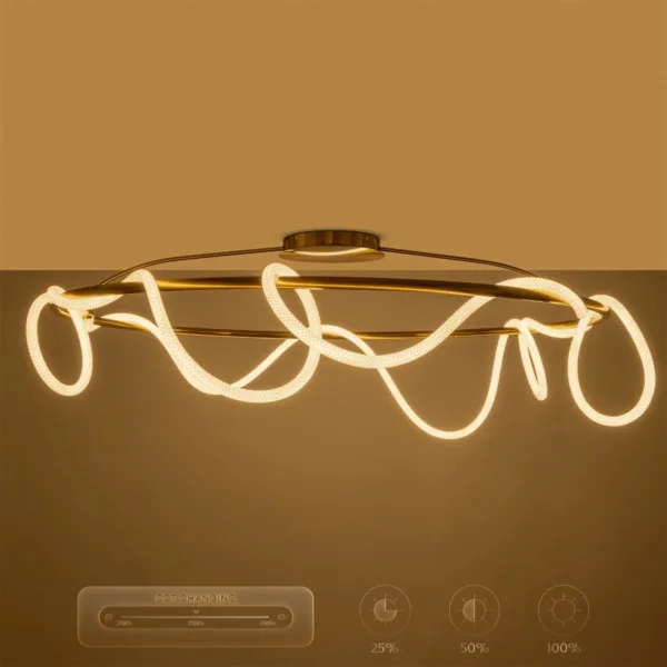 kelvo® GLOW 61675 Μοντέρνο Φωτιστικό Οροφής LED 89W 8900lm 360° AC 220-240V IP20 Ρυθμιζόμενο Λευκό CCT με Χειριστήριο από 2700K έως 6000K Dimmable - Lumileds SMD Chip - Χρυσό Πλατίνα & Λευκό Νήμα - Μ150 x Π150 x Υ30cm - 3 Χρόνια Εγγύηση - Image 13