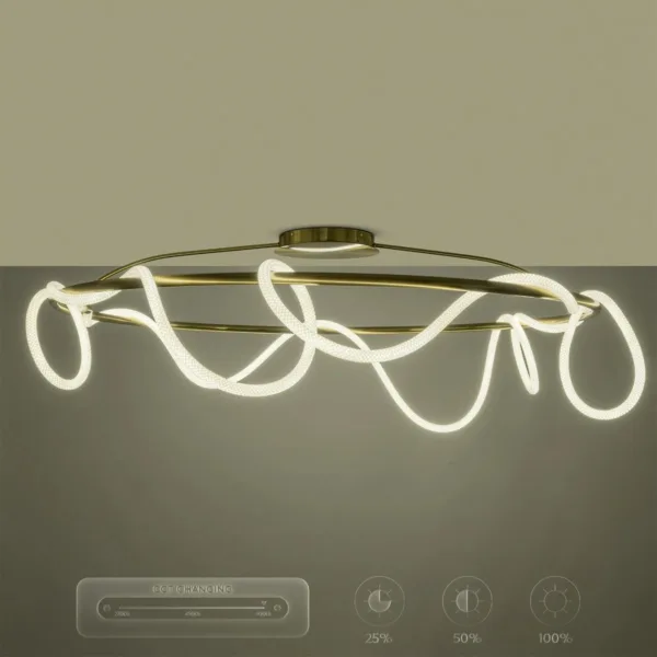 kelvo® GLOW 61675 Μοντέρνο Φωτιστικό Οροφής LED 89W 8900lm 360° AC 220-240V IP20 Ρυθμιζόμενο Λευκό CCT με Χειριστήριο από 2700K έως 6000K Dimmable - Lumileds SMD Chip - Χρυσό Πλατίνα & Λευκό Νήμα - Μ150 x Π150 x Υ30cm - 3 Χρόνια Εγγύηση - Image 14