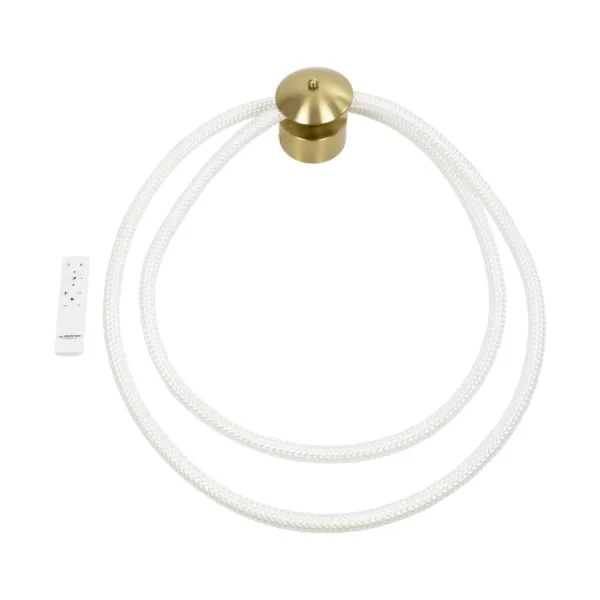 kelvo® GLOW 61676 Μοντέρνο Φωτιστικό Τοίχου - Απλίκα LED 45W 4500lm 360° AC 220-240V IP20 Ρυθμιζόμενο Λευκό CCT με Χειριστήριο από 2700K έως 6000K Dimmable - Lumileds SMD Chip - Χρυσό Πλατίνα & Λευκό Νήμα - Μ30 x Π15 x Υ110cm - 3 Χρόνια Εγγύηση - Image 9
