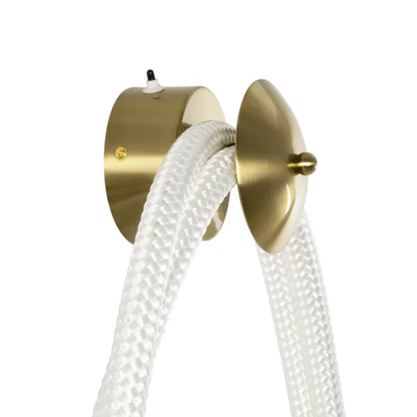 kelvo® GLOW 61676 Μοντέρνο Φωτιστικό Τοίχου - Απλίκα LED 45W 4500lm 360° AC 220-240V IP20 Ρυθμιζόμενο Λευκό CCT με Χειριστήριο από 2700K έως 6000K Dimmable - Lumileds SMD Chip - Χρυσό Πλατίνα & Λευκό Νήμα - Μ30 x Π15 x Υ110cm - 3 Χρόνια Εγγύηση - Image 8