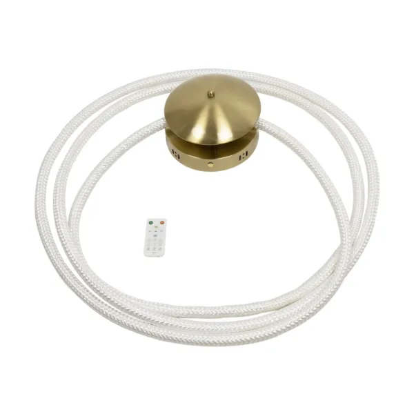 kelvo® GLOW 61677 Μοντέρνο Φωτιστικό Τοίχου - Απλίκα LED 60W 6000lm 360° AC 220-240V IP20 Ρυθμιζόμενο Λευκό CCT με Χειριστήριο από 2700K έως 6000K Dimmable - Lumileds SMD Chip - Χρυσό Πλατίνα & Λευκό Νήμα - Μ40 x Π15 x Υ110cm - 3 Χρόνια Εγγύηση - Image 9