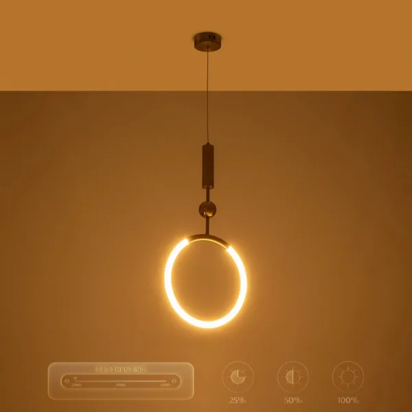 kelvo® GLOW 61678 Μοντέρνο Κρεμαστό Φωτιστικό Οροφής LED 18W 1800lm 360° AC 220-240V IP20 Ρυθμιζόμενο Λευκό CCT με On/Off 2700K/4500K/6000K - Lumileds SMD Chip - Χρυσό Πλατίνα & Λευκό Νήμα - Μ30 x Π30 x Υ65cm - 3 Χρόνια Εγγύηση - Image 12