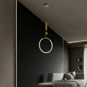 kelvo® GLOW 61678 Μοντέρνο Κρεμαστό Φωτιστικό Οροφής LED 18W 1800lm 360° AC 220-240V IP20 Ρυθμιζόμενο Λευκό CCT με On/Off 2700K/4500K/6000K - Lumileds SMD Chip - Χρυσό Πλατίνα & Λευκό Νήμα - Μ30 x Π30 x Υ65cm - 3 Χρόνια Εγγύηση