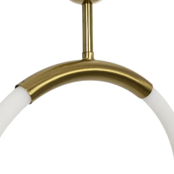 kelvo® GLOW 61678 Μοντέρνο Κρεμαστό Φωτιστικό Οροφής LED 18W 1800lm 360° AC 220-240V IP20 Ρυθμιζόμενο Λευκό CCT με On/Off 2700K/4500K/6000K - Lumileds SMD Chip - Χρυσό Πλατίνα & Λευκό Νήμα - Μ30 x Π30 x Υ65cm - 3 Χρόνια Εγγύηση - Image 8