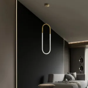 kelvo® GLOW 61679 Μοντέρνο Κρεμαστό Φωτιστικό Οροφής LED 18W 1800lm 360° AC 220-240V IP20 Ρυθμιζόμενο Λευκό CCT με On/Off 2700K/4500K/6000K - Lumileds SMD Chip - Χρυσό Πλατίνα & Λευκό Νήμα - Μ20 x Π5 x Υ60cm - 3 Χρόνια Εγγύηση