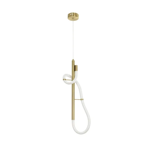 kelvo® GLOW 61680 Μοντέρνο Κρεμαστό Φωτιστικό Οροφής LED 24W 2400lm 360° AC 220-240V IP20 Ρυθμιζόμενο Λευκό CCT με On/Off 2700K/4500K/6000K - Lumileds SMD Chip - Χρυσό Πλατίνα & Λευκό Νήμα - Μ30 x Π30 x Υ66cm - 3 Χρόνια Εγγύηση - Image 2