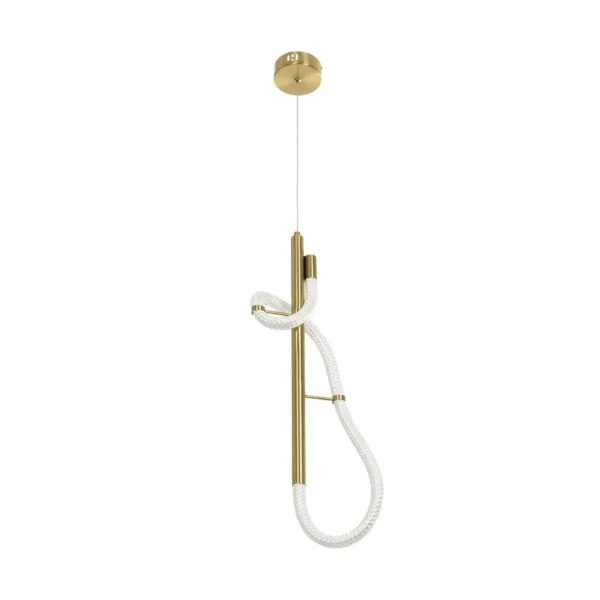 kelvo® GLOW 61680 Μοντέρνο Κρεμαστό Φωτιστικό Οροφής LED 24W 2400lm 360° AC 220-240V IP20 Ρυθμιζόμενο Λευκό CCT με On/Off 2700K/4500K/6000K - Lumileds SMD Chip - Χρυσό Πλατίνα & Λευκό Νήμα - Μ30 x Π30 x Υ66cm - 3 Χρόνια Εγγύηση - Image 5