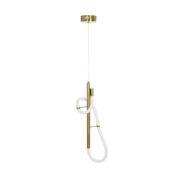 kelvo® GLOW 61680 Μοντέρνο Κρεμαστό Φωτιστικό Οροφής LED 24W 2400lm 360° AC 220-240V IP20 Ρυθμιζόμενο Λευκό CCT με On/Off 2700K/4500K/6000K - Lumileds SMD Chip - Χρυσό Πλατίνα & Λευκό Νήμα - Μ30 x Π30 x Υ66cm - 3 Χρόνια Εγγύηση - Image 6
