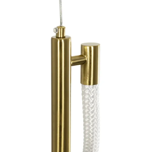 kelvo® GLOW 61681 Μοντέρνο Κρεμαστό Φωτιστικό Οροφής LED 24W 2400lm 360° AC 220-240V IP20 Ρυθμιζόμενο Λευκό CCT με On/Off 2700K/4500K/6000K - Lumileds SMD Chip - Χρυσό Πλατίνα & Λευκό Νήμα - Μ30 x Π30 x Υ70cm - 3 Χρόνια Εγγύηση - Image 10