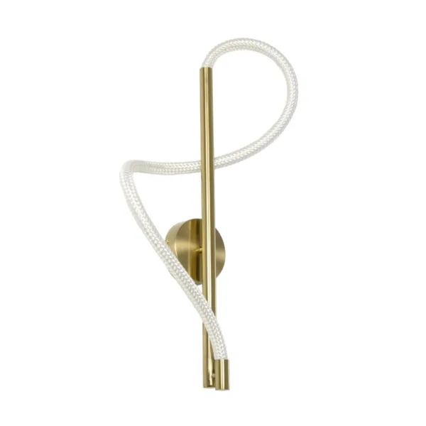 kelvo® GLOW 61682 Μοντέρνο Φωτιστικό Τοίχου - Απλίκα LED 24W 2400lm 360° AC 220-240V IP20 Ρυθμιζόμενο Λευκό CCT με On/Off 2700K/4500K/6000K - Lumileds SMD Chip - Χρυσό Πλατίνα & Λευκό Νήμα - Μ30 x Π15 x Υ70cm - 3 Χρόνια Εγγύηση - Image 2