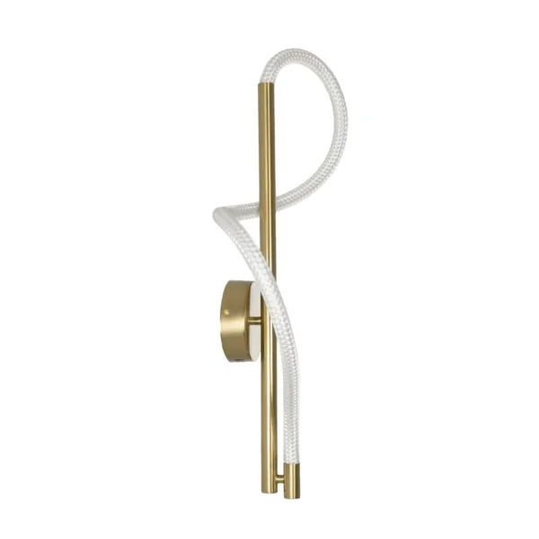kelvo® GLOW 61682 Μοντέρνο Φωτιστικό Τοίχου - Απλίκα LED 24W 2400lm 360° AC 220-240V IP20 Ρυθμιζόμενο Λευκό CCT με On/Off 2700K/4500K/6000K - Lumileds SMD Chip - Χρυσό Πλατίνα & Λευκό Νήμα - Μ30 x Π15 x Υ70cm - 3 Χρόνια Εγγύηση - Image 4
