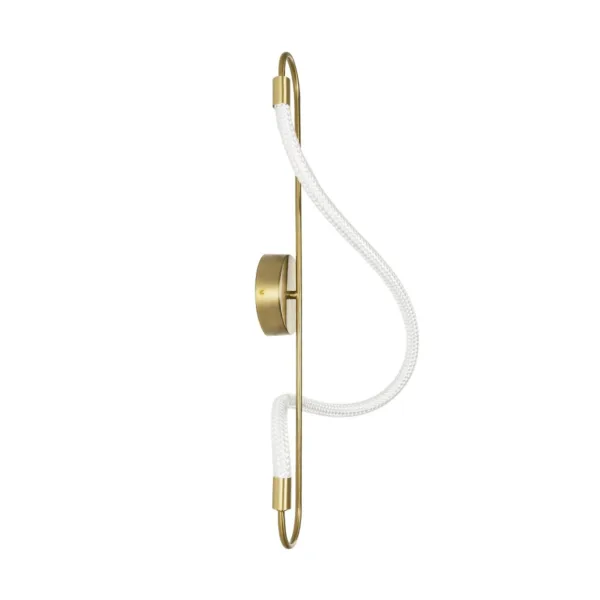 kelvo® GLOW 61683 Μοντέρνο Φωτιστικό Τοίχου - Απλίκα LED 18W 1800lm 360° AC 220-240V IP20 Ρυθμιζόμενο Λευκό CCT με On/Off 2700K/4500K/6000K - Lumileds SMD Chip - Χρυσό Πλατίνα & Λευκό Νήμα - Μ30 x Π15 x Υ70cm - 3 Χρόνια Εγγύηση - Image 4